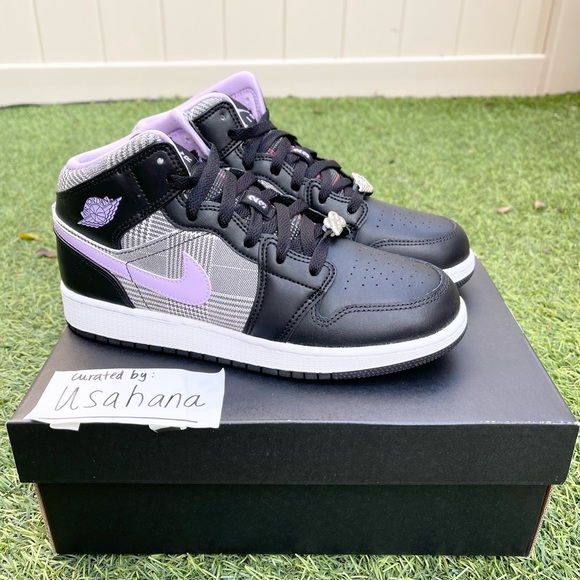 Nike Air Jordan 1 mid GS gingham - Picture 3 of 4